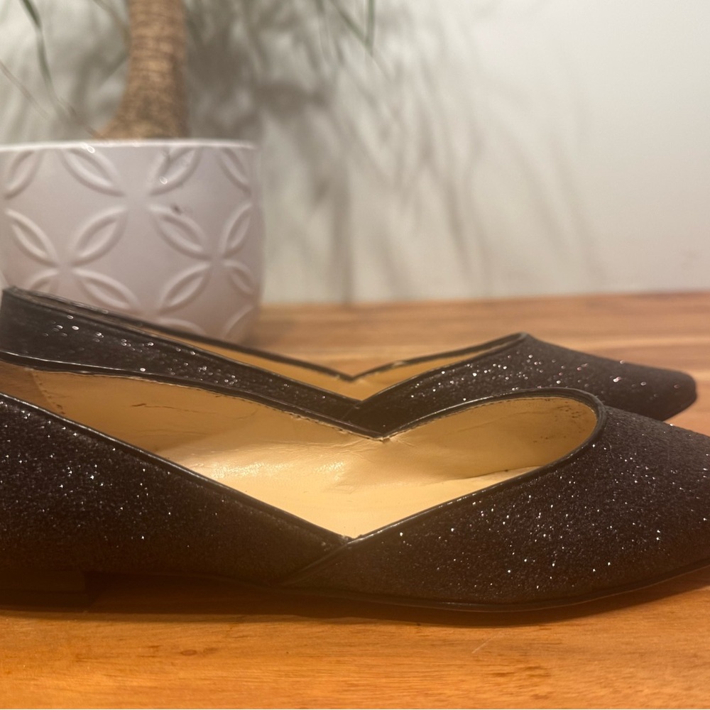 New Talbots Black Sparkle Flats Size 7.5 - Picture 3 of 8